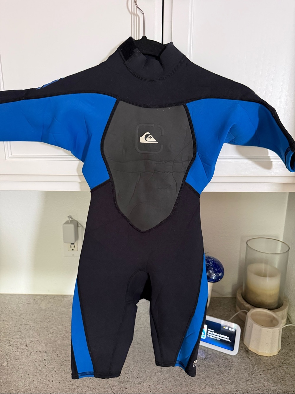 Quiksilver Blue & Black Short Sleeve Shorty Wetsuit